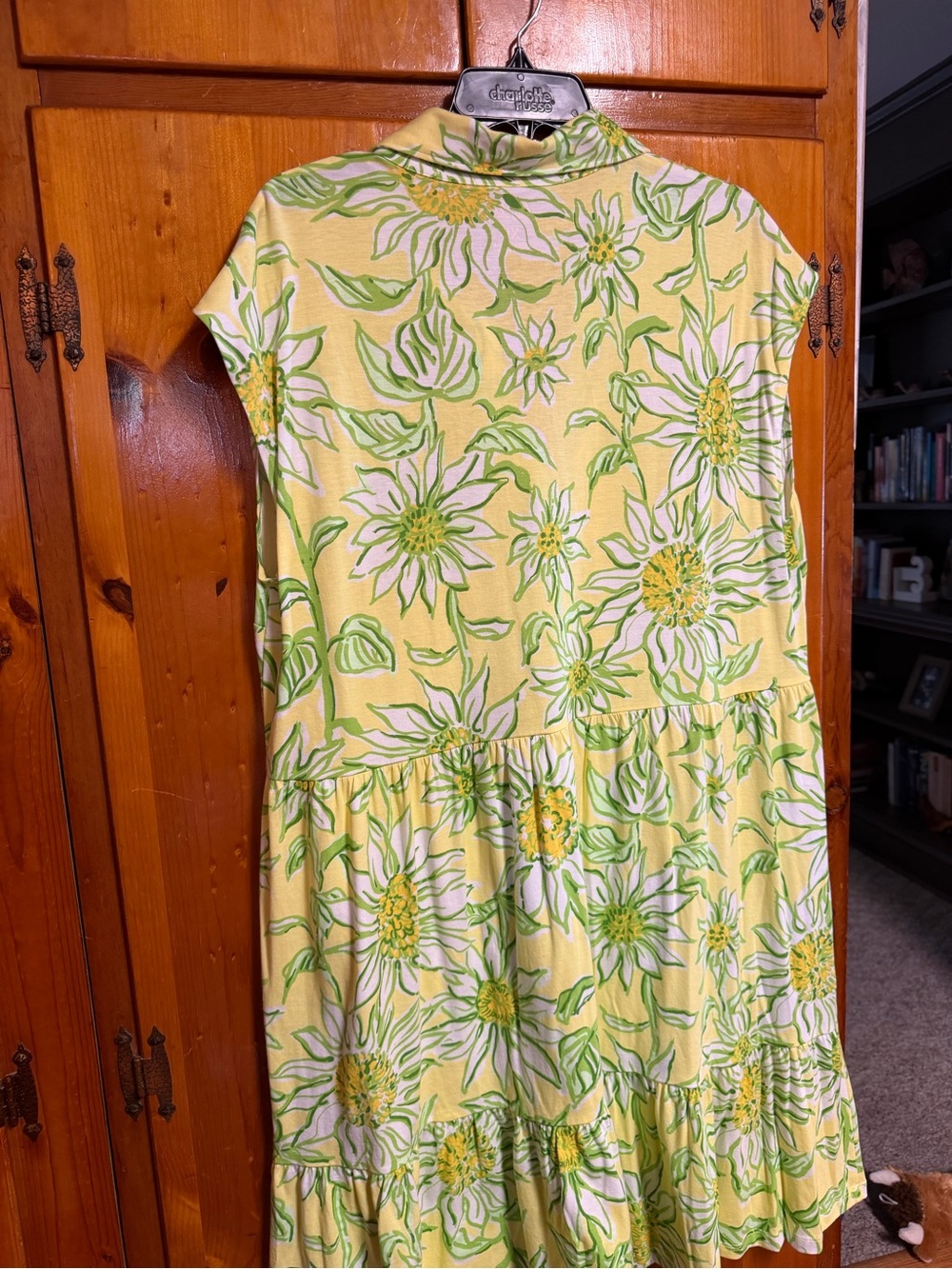 Lilly Pulitzer Yellow & Green Floral Tiered Shirt Dress - Picture 4 of 4